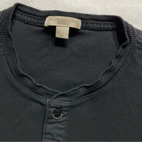 Burberry Black Long Sleeve Henley Shirt - Picture 3 of 7